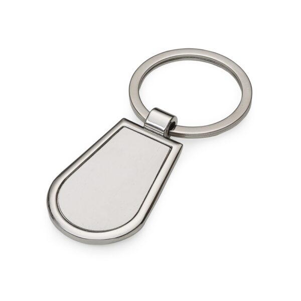 Brinde corporativo chaveiro metal prata personalizado laser
