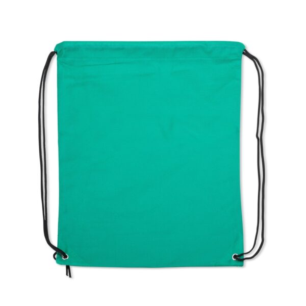 Mochila saco personalizada TNT verde com logomarca