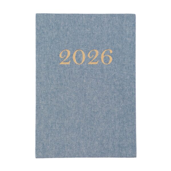 Agenda personalizada anual linho azul 21x14 cm com logo