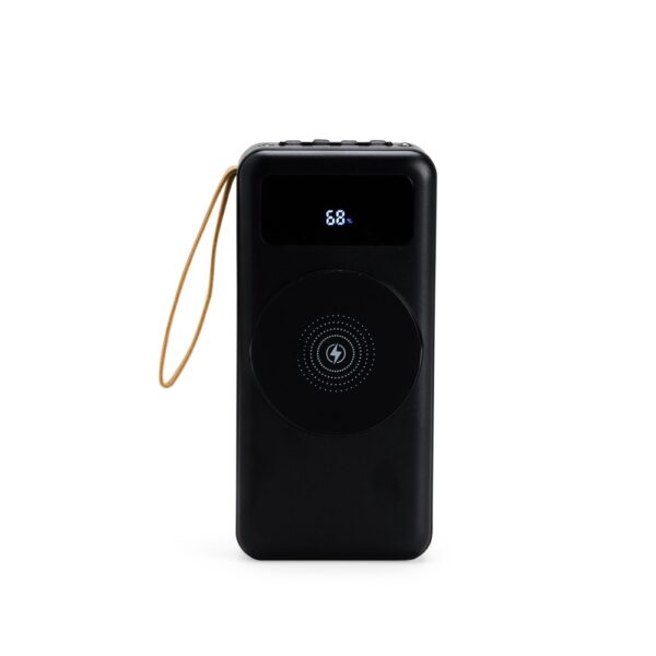 Carregador portátil corporativo preto 20000mAh com logo