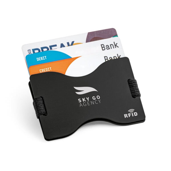 Porta cartão proteção RFID gravação laser preto
