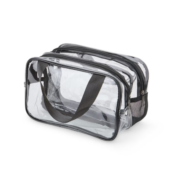 Nécessaire personalizada PVC transparente com logo silk screen