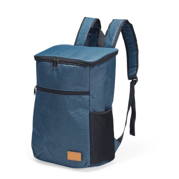 Mochila térmica azul com estampa transfer para brindes
