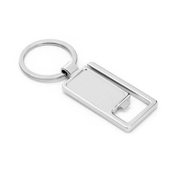 Chaveiro metal abridor personalizado cromado com laser