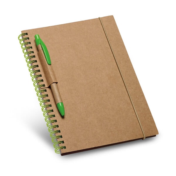 Brinde corporativo caderno reciclado personalizado silk vermelho