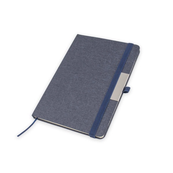 Caderno corporativo personalizado com logo gravação laser azul