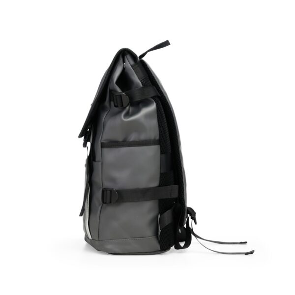 Mochila couro sintético preta gravação transfer para brindes