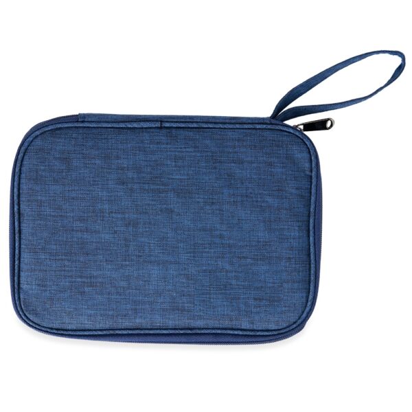 Kit tecnológico azul em estojo gravação silk corporativo