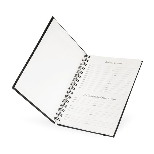 Caderno anual verde com logo brinde empresarial