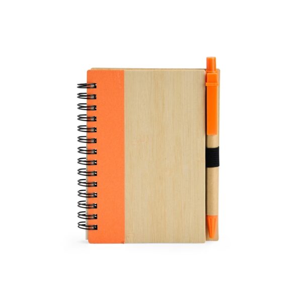 Caderno personalizado laranja ecológico com pauta