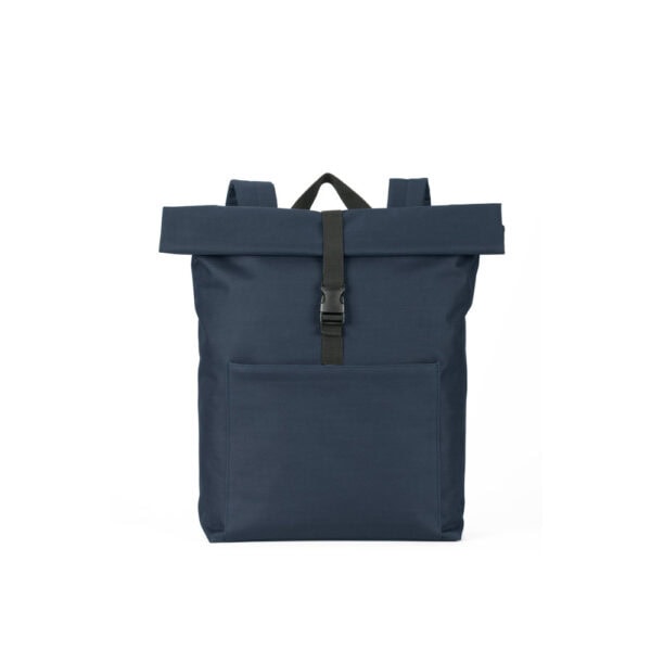 Mochila roll-top verde personalizada com marca