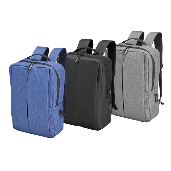 Mochila personalizada poliéster 20L preta com logo transfer