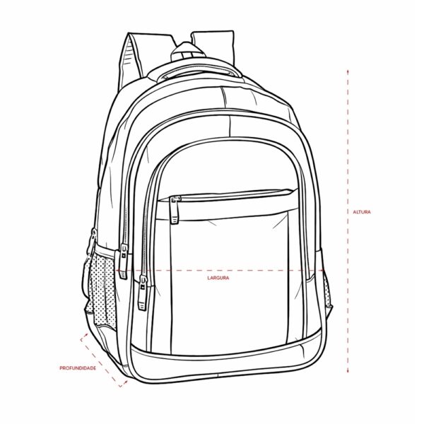 Mochila empresarial preta 32L gravação placa metal