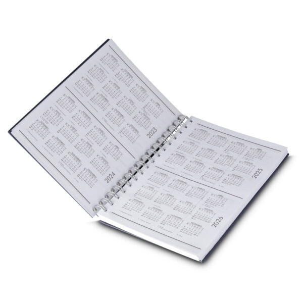Caderno planner A5 azul com logo empresa silk