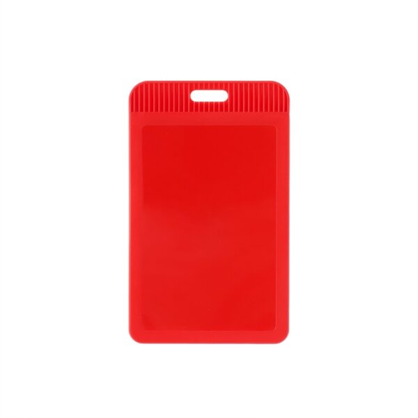Porta crachá vermelho com logo gravação corporativa