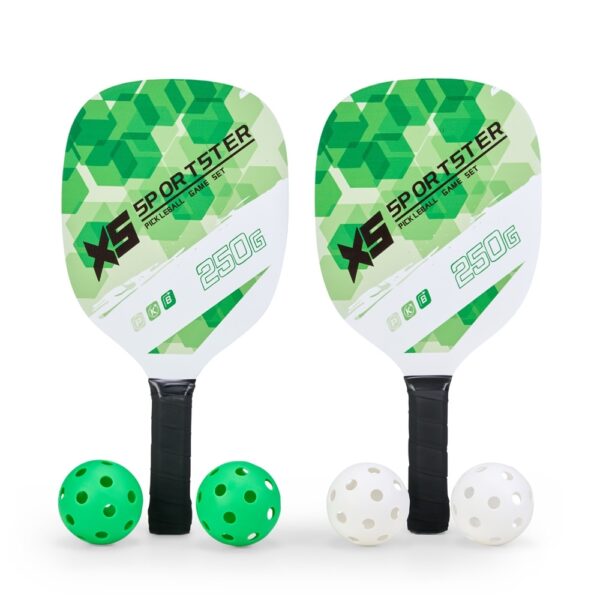 Raquetes pickleball corporativas verde branco com logomarca
