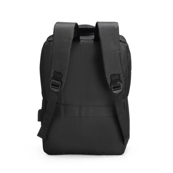 Brinde corporativo mochila poliéster preta estampa transfer