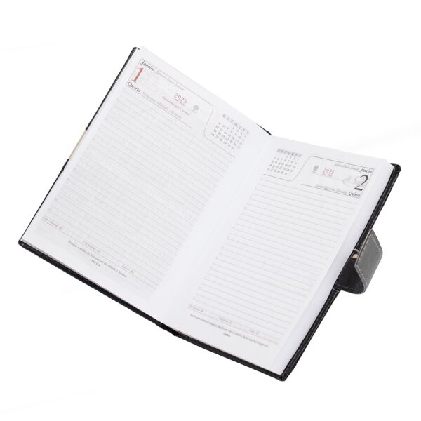 Brinde executivo agenda anual gravação silk couro preta