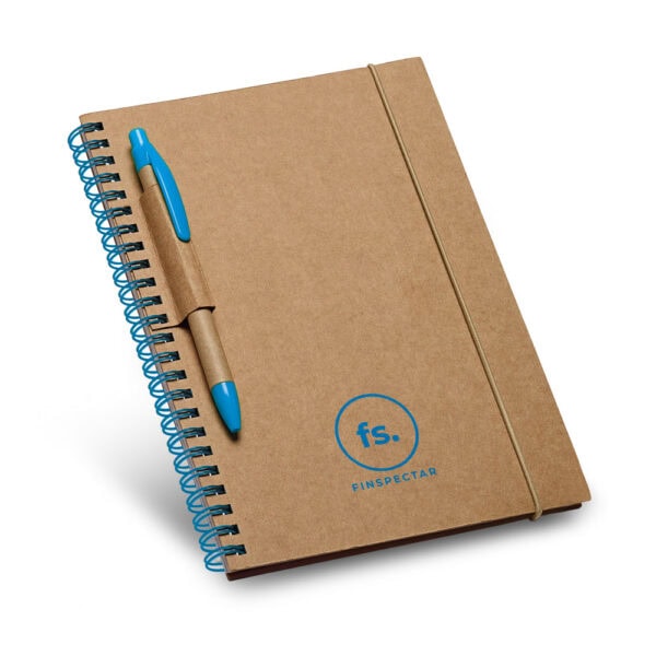 Caderno corporativo verde claro pautado gravação silk
