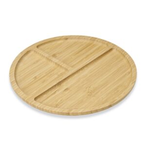 Petisqueira Personalizada de Bambu Redonda c/ Divisórias 30x30 - HUBZB-18666G