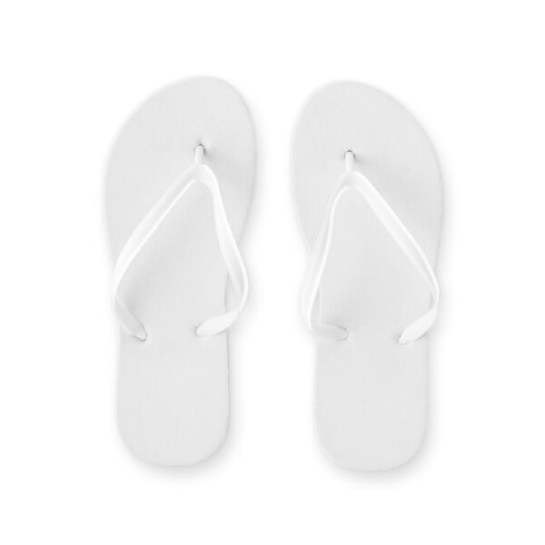 Chinelo corporativo azul EVA com logo por sublimação