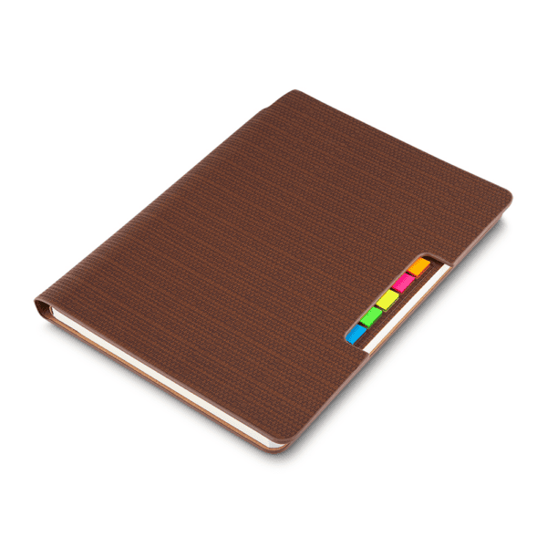 Brinde caderno corporativo preto pauta personalizado