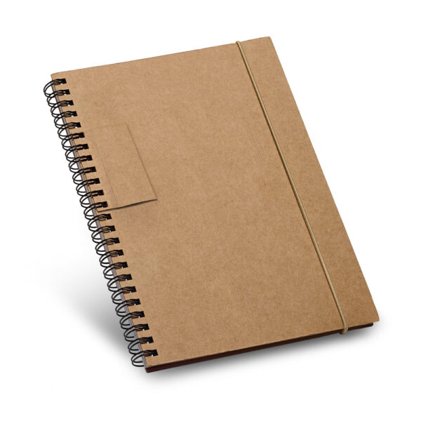 Caderno corporativo reciclado preto gravação silk empresa