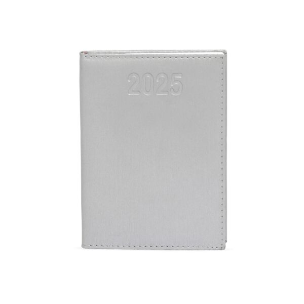 Agenda anual prata corporativa com logomarca silk