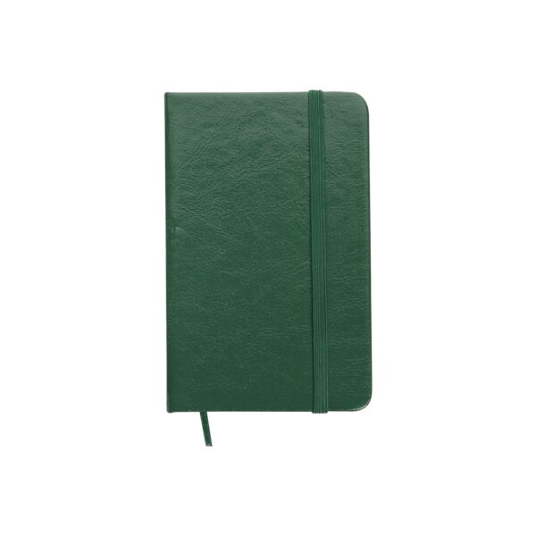 Caderno corporativo verde 14x8cm sem pauta com logo