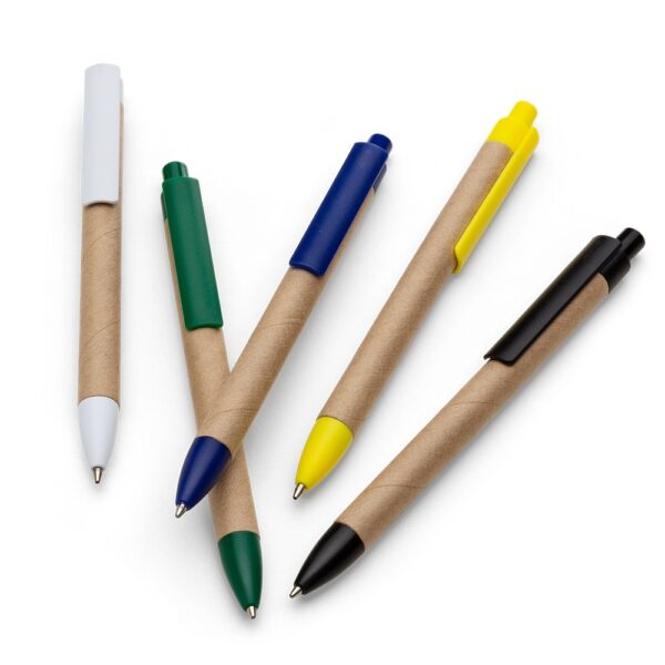 Caneta corporativa ecológica papelão gravação UV silk