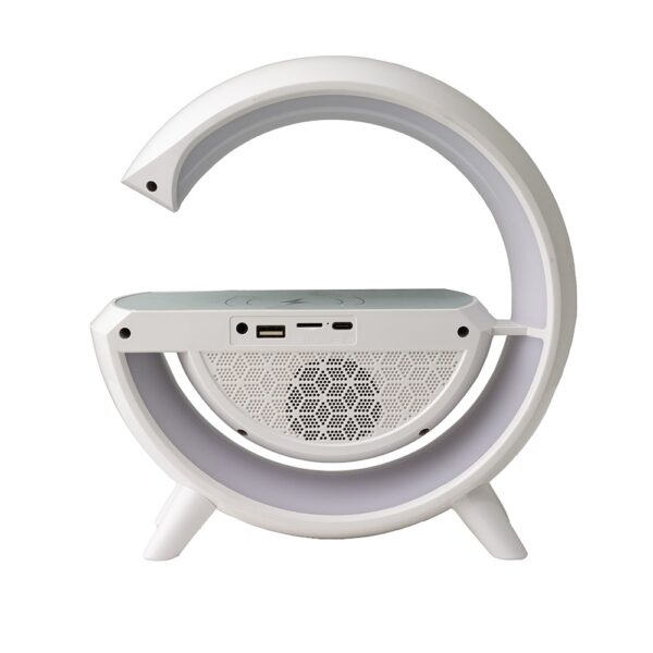 Caixa de som com logo empresa branca carregador wireless