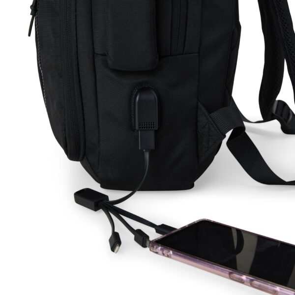 Mochila executiva preta 20L gravação placa de metal