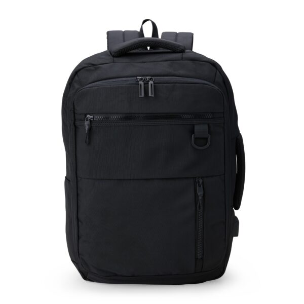 Mochila corporativa preta com gravação transfer 20L