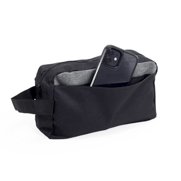 Necessaire corporativa preta personalizada com silk screen