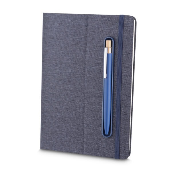 Caderno azul personalizado silk para empresas 21x14