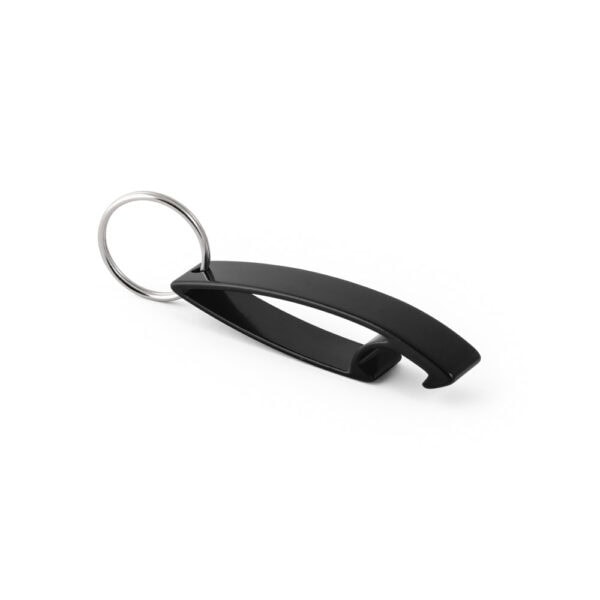 Chaveiro corporativo preto em metal com logo empresa