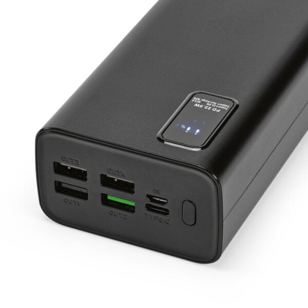 Power bank personalizado preto alta capacidade gravação UV