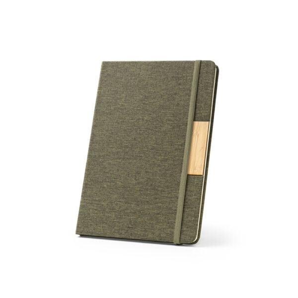 Caderno PET reciclado preto gravação laser logomarca
