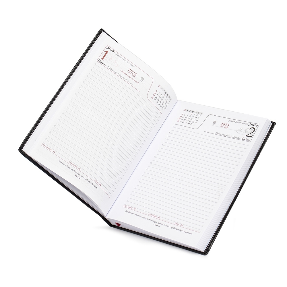 - Huble Brindes Corporativos (20x14 cm) | Agenda Personalizada Diária Anual Couro - HUBZB-14461 - Imagem 7