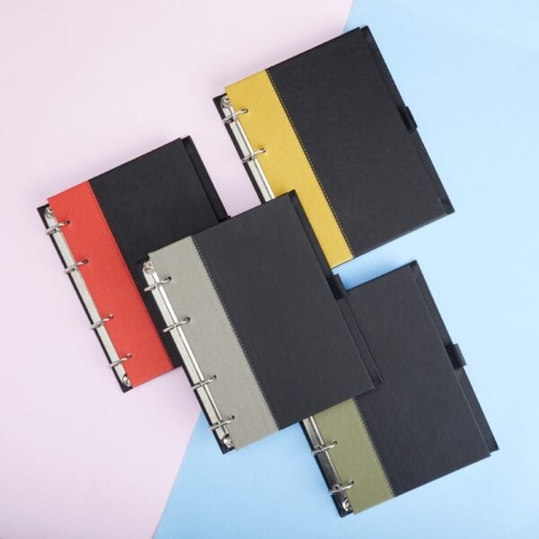 Caderno fichário couro sintético personalizado com logo