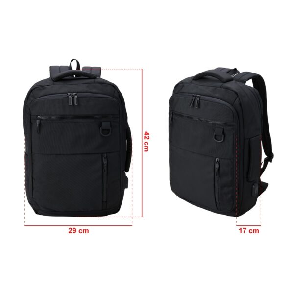 Mochila nylon preta corporativa personalizada com marca