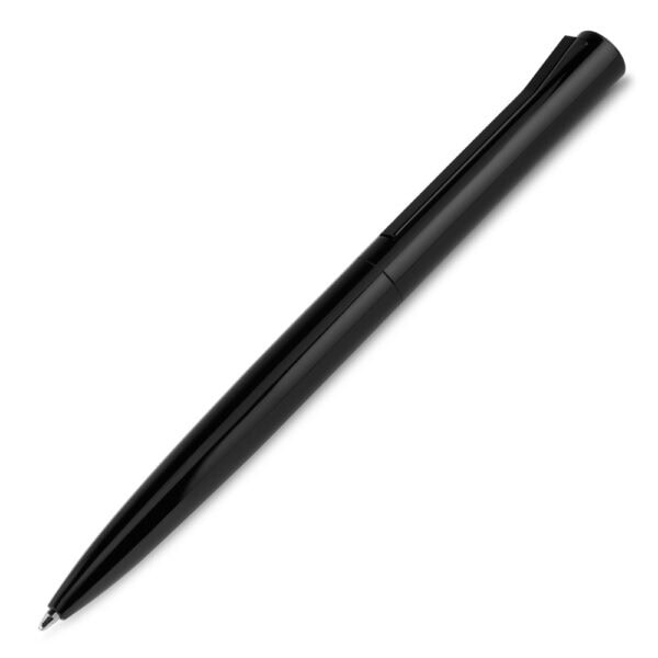 Caneta executiva metal preta gravação digital para empresa