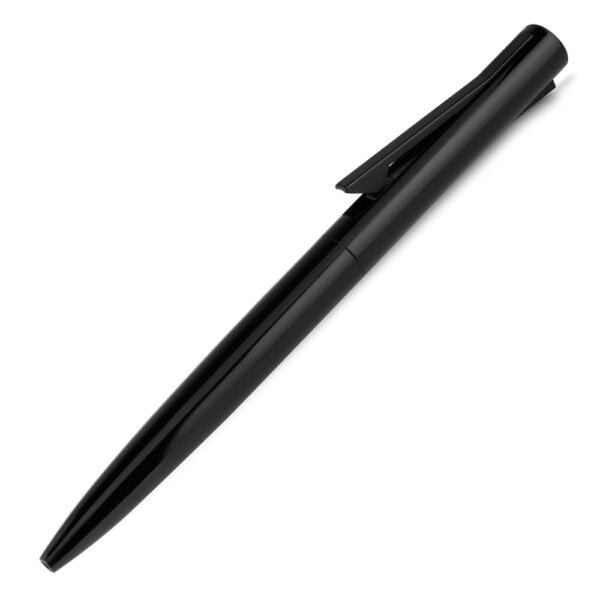 Caneta personalizada metal cinza brinde corporativo com logo