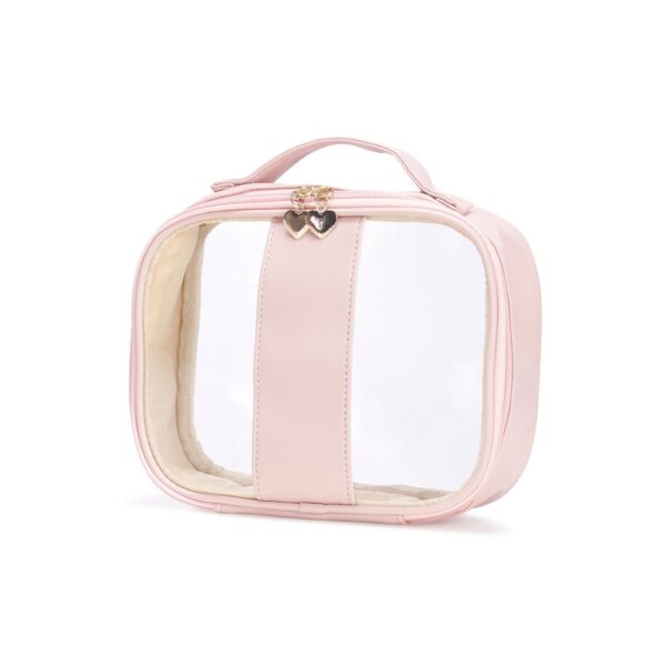Brinde necessaire rosa escuro PVC impermeável com marca