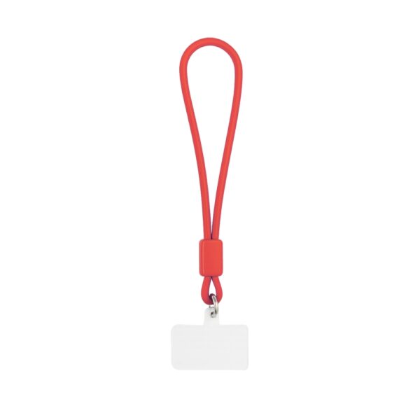 Brinde pulseira antifurto vermelha com marca impressa