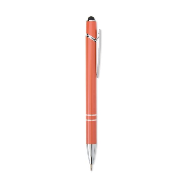 Caneta metal touch preta com logo gravação UV empresa