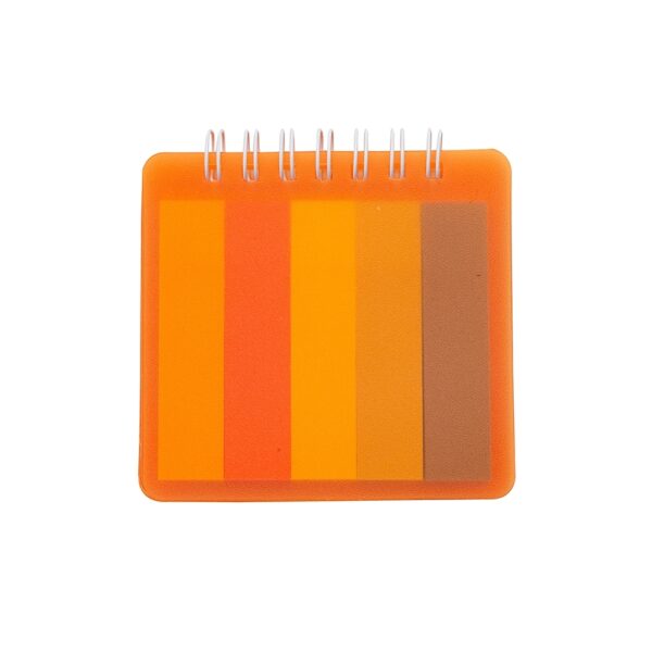 Caderno autoadesivo laranja personalizado com logo silk screen