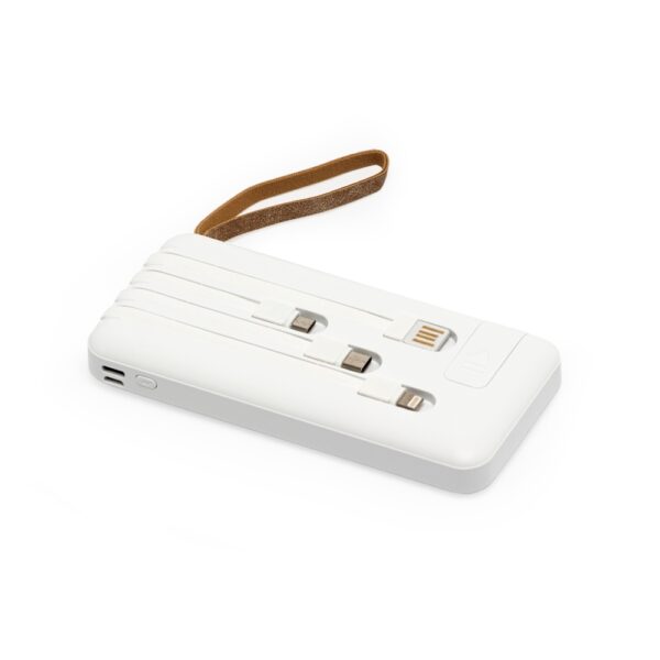 Brinde corporativo power bank branco gravação UV digital 10000mAh