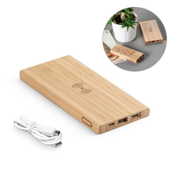 Carregador portátil personalizado bambu 5000mAh gravação UV