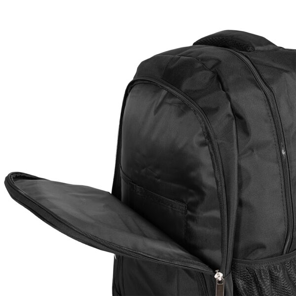Mochila poliéster 32L preta com logomarca transfer
